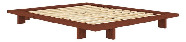 Bračni krevet od masivnog bora bez uzglavlja s podnicom 140x200 cm boje terakote Japan – Karup Design