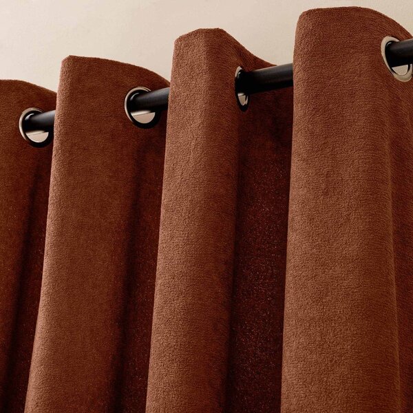 Zavjesa od boucle tkanine boja terakote 140x260 cm Winona – douceur d'intérieur