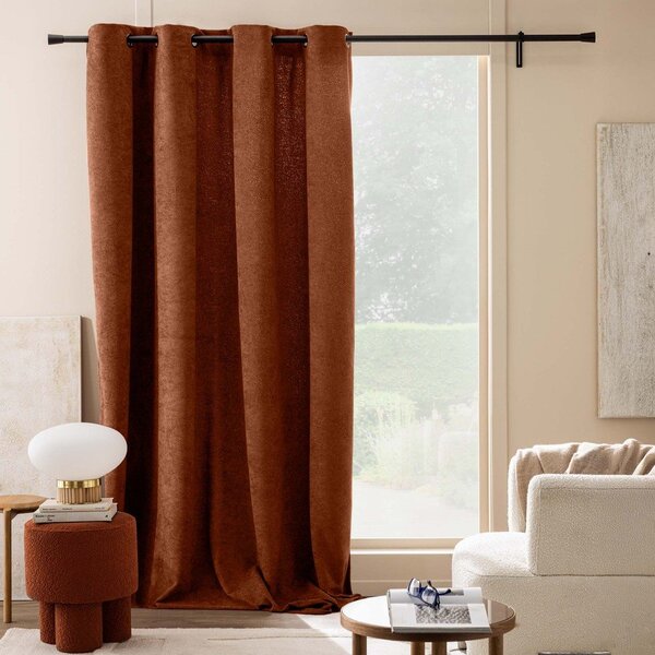 Zavjesa od boucle tkanine boja terakote 140x260 cm Winona – douceur d'intérieur