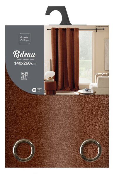 Zavjesa od boucle tkanine boja terakote 140x260 cm Winona – douceur d'intérieur