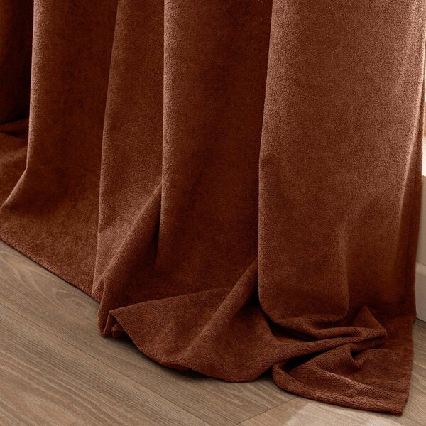 Zavjesa od boucle tkanine boja terakote 140x260 cm Winona – douceur d'intérieur