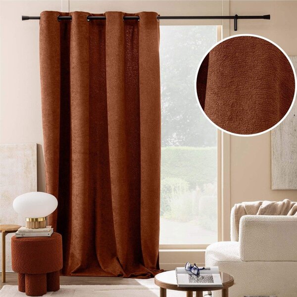 Zavjesa od boucle tkanine boja terakote 140x260 cm Winona – douceur d'intérieur