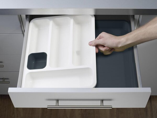 Sivi podesivi organizator za pribor za jelo Joseph Joseph DrawerStore