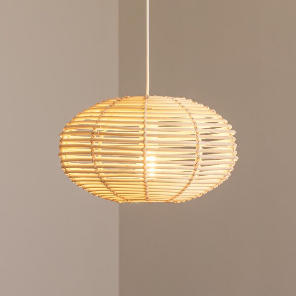 Nowodvorski Lighting Viseća svjetiljka OD RATANA, Ø 40 cm, prirodno smeđa, ratan, E27, prigušiva, Drvo, Dnevni boravak/blagovaonica, Drvo