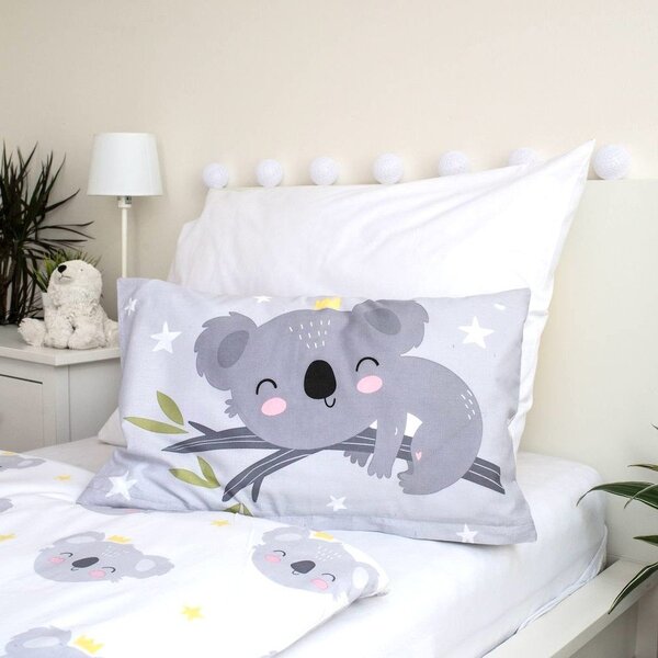 Siva pamučna dječja posteljina za dječji krevetić 100x135 cm Koala "Sweet Dreams" – Jerry Fabrics