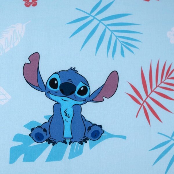 Plava pamučna dječja plahta s gumom za krevet za jednu osobu 90x200 cm Lilo & Stitch "Blue" – Jerry Fabrics