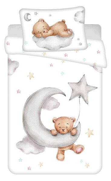 Pamučna dječja posteljina za dječji krevetić 100x135 cm Teddy "Moon" – Jerry Fabrics