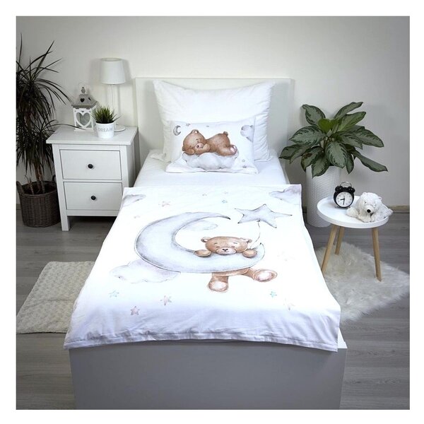 Pamučna dječja posteljina za dječji krevetić 100x135 cm Teddy "Moon" – Jerry Fabrics