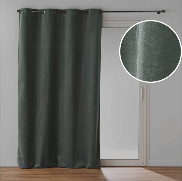 Kaki zelena zavjesa od samta 140x260 cm Olympe – douceur d'intérieur