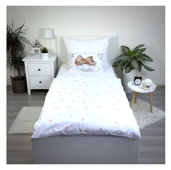 Pamučna dječja posteljina za dječji krevetić 100x135 cm Teddy "Moon" – Jerry Fabrics