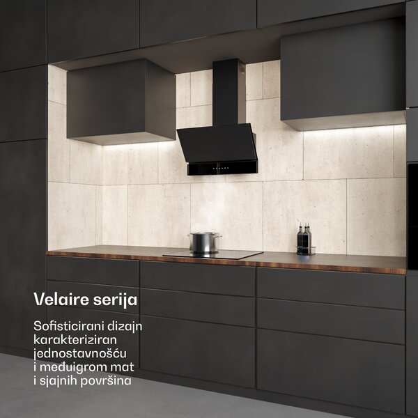 Klarstein Velaire napa, Elegantna, minimalistička, snažna, Energetska klasa A++, 820 m³/h, 60 cm