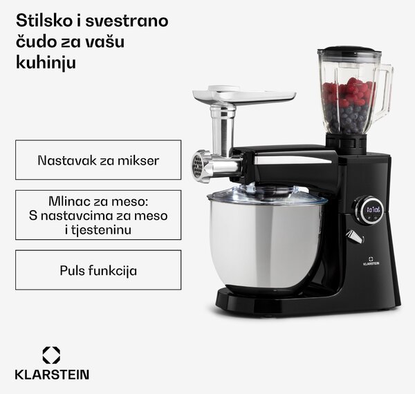 Klarstein Renata Rossa, multipraktik, 3-u-1 2000 W / 2,7 PS, 10 litara, nehrđajući čelik, bez BPA