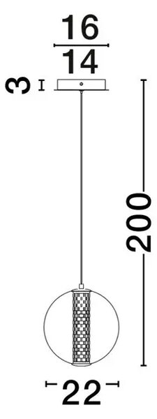 NAVI VISILICA LED/3000K/8W/934Lm/ZLATNA& GRAY NL9186951