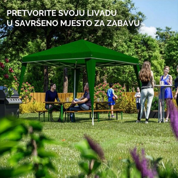 Party šator / paviljon CAPRI, 3x3 m, zeleni Casaria