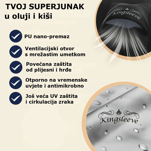 Zaštitna cerada za pivski set BEER COVER, 180x90x74cm, antracit Kingsleeve