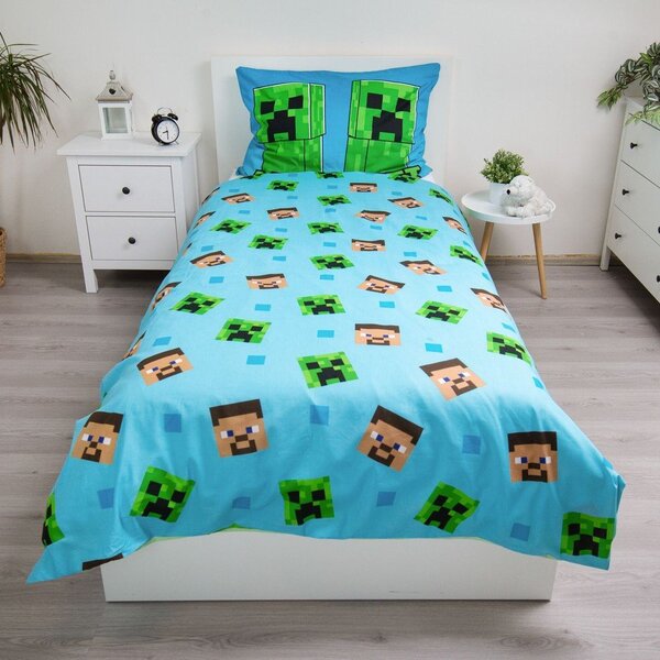 Pamučna dječja posteljina sa svjetlećim efektom za krevet za jednu osobu 140x200 cm Minecraft "Jungle Fight" – Jerry Fabrics
