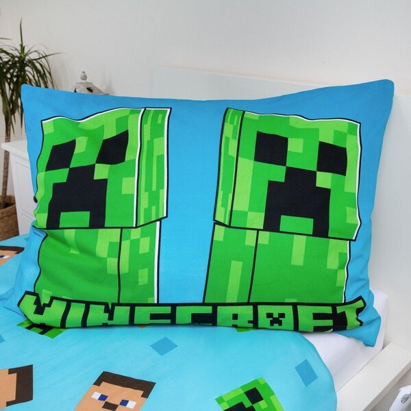 Pamučna dječja posteljina sa svjetlećim efektom za krevet za jednu osobu 140x200 cm Minecraft "Jungle Fight" – Jerry Fabrics