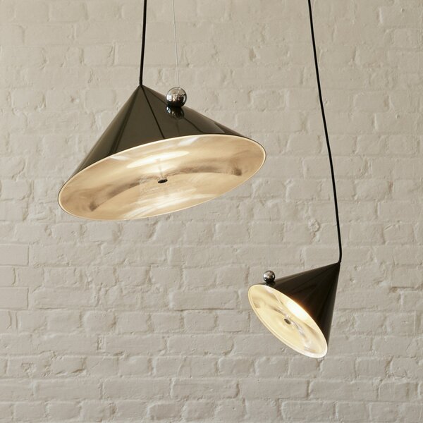 Tom Dixon LED viseća svjetiljka Pose, zelena, Ø 43 cm, čelik, dim, prigušiva, Zelena, Dnevni boravak/blagovaonica, Metal