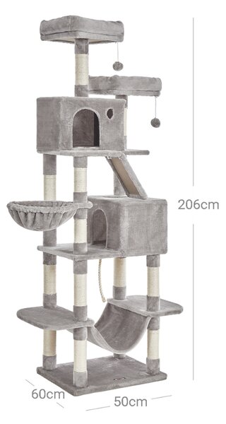 Mačji drvo PANTHER, 60x50x206cm, siva Feandrea
