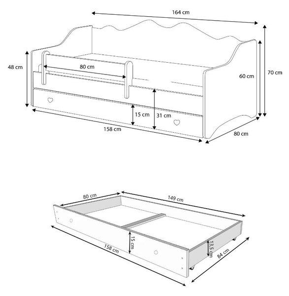 Zondo.hr Dječji krevet 160x80 cm. Akcija -15%. 1052144
