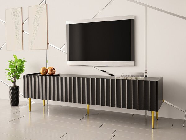 TV stol Merced B127Crna, Sjajno crna, 180x51x40cm