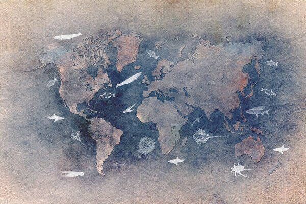 Ilustracija World map 29, Justyna Jaszke
