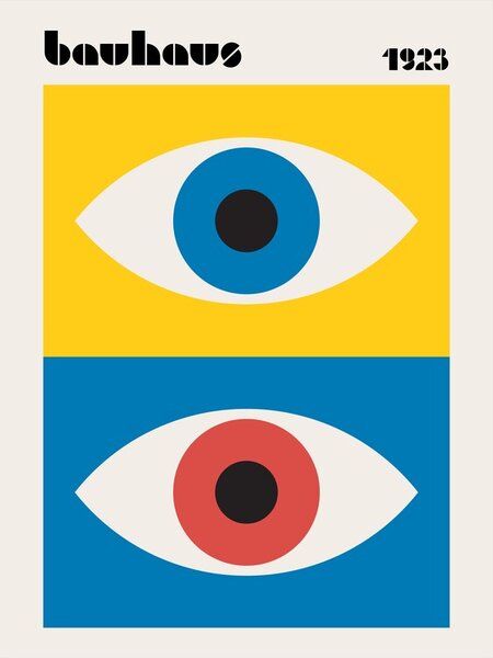 Ilustracija Bauhaus Eyes Abstract, Retrodrome, (30 x 40 cm)
