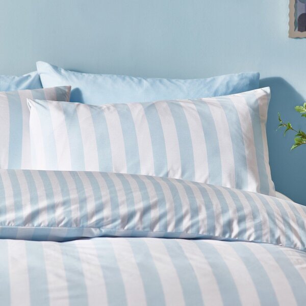 Bijela/plava 3-dijelna posteljina za bračni krevet 200x200 cm Stripe Tease – Sassy B