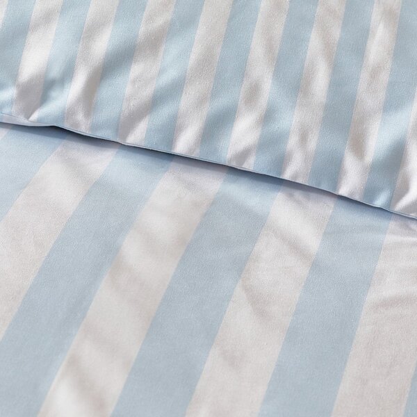 Bijela/plava 3-dijelna posteljina za bračni krevet 200x200 cm Stripe Tease – Sassy B