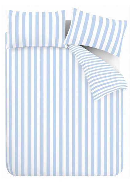 Bijela/plava 3-dijelna posteljina za bračni krevet 200x200 cm Stripe Tease – Sassy B