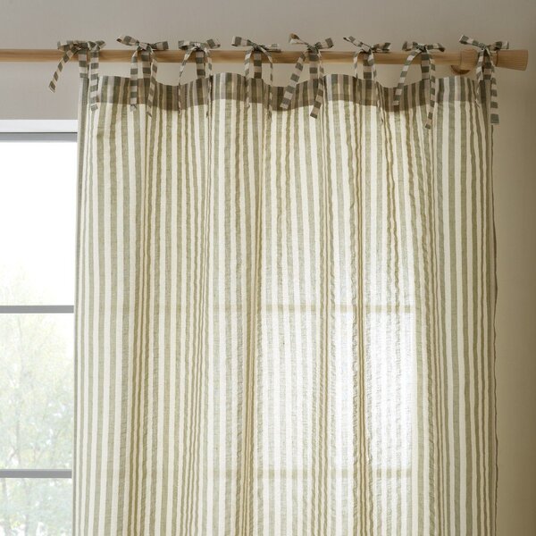 Zelena zavjesa 140x183 cm Zanzibar Woven Stripe – Pineapple Elephant