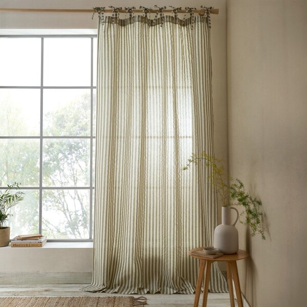 Zelena zavjesa 140x183 cm Zanzibar Woven Stripe – Pineapple Elephant