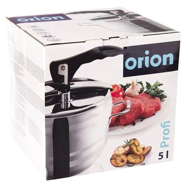 Ekspres lonac od nehrđajućeg čelika s poklopcem Orion Profi, 5 l