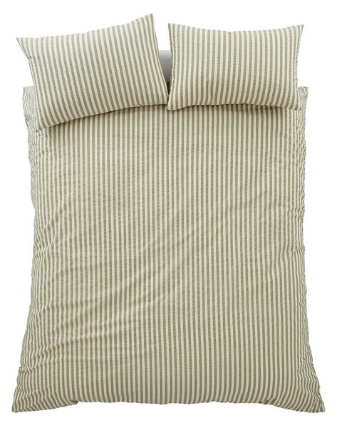 Zelena posteljina za krevet za jednu osobu 135x200 cm Cotton Rich Woven Stripe – Pineapple Elephant