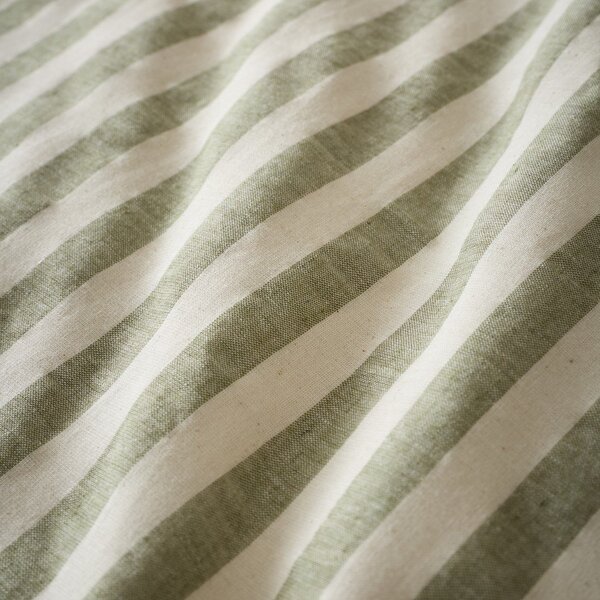 Zelena posteljina za krevet za jednu osobu 135x200 cm Cotton Rich Woven Stripe – Pineapple Elephant