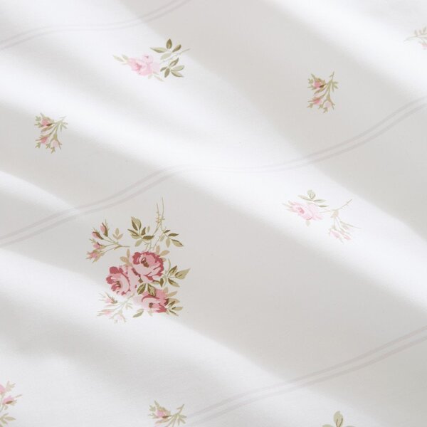Krem 3-dijelna posteljina za bračni krevet od pamučnog perkala 200x200 cm Vintage Rosebud Lace – Bianca