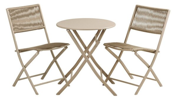 Bež metalni vrtni blagovaonski set za 2 osobe Arcas – House Nordic
