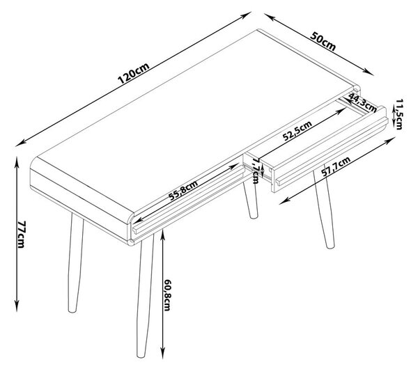 Radni stol 50x120 cm Chantal – Støraa