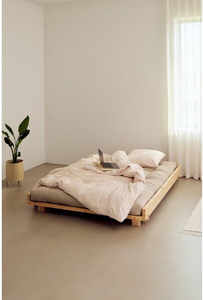 Bračni krevet od masivnog bora s podnicom 180x200 cm u prirodnoj boji Social Bed – Karup Design