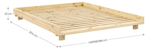 Bračni krevet od masivnog bora s podnicom 180x200 cm u prirodnoj boji Social Bed – Karup Design