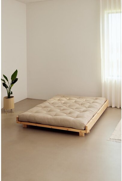 Bračni krevet od masivnog bora s podnicom 180x200 cm u prirodnoj boji Social Bed – Karup Design