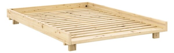 Bračni krevet od masivnog bora s podnicom 180x200 cm u prirodnoj boji Social Bed – Karup Design