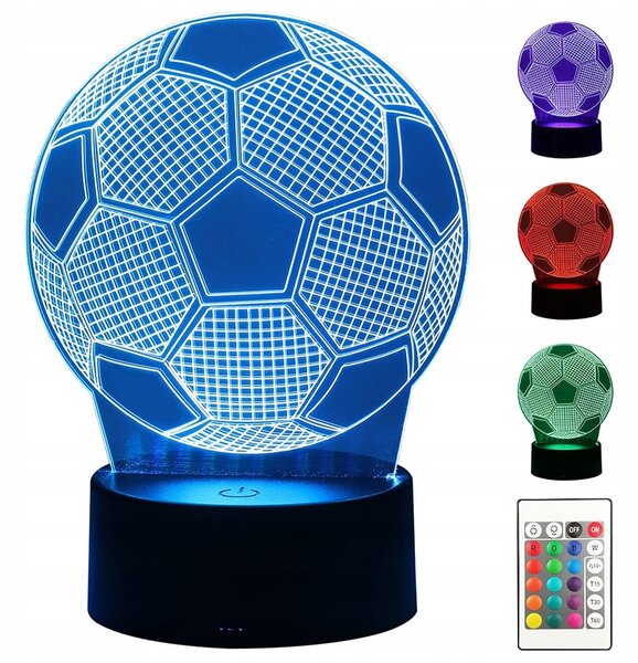 Usb led rgb 3d ukrasna lampa daljinski upravljač za nogometnu loptu