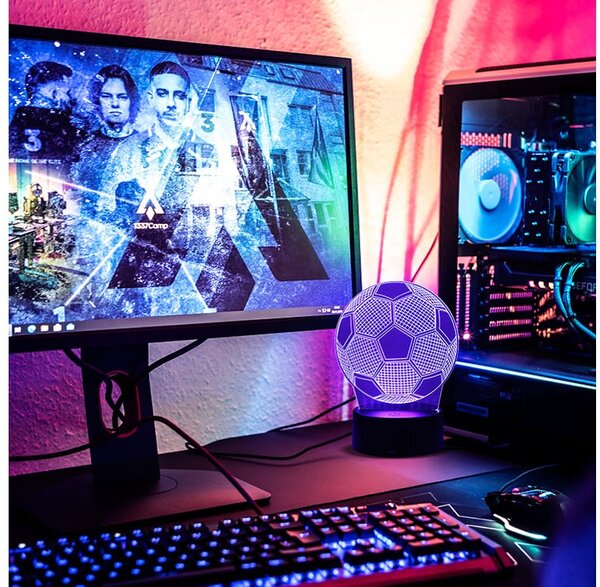 Usb led rgb 3d ukrasna lampa daljinski upravljač za nogometnu loptu