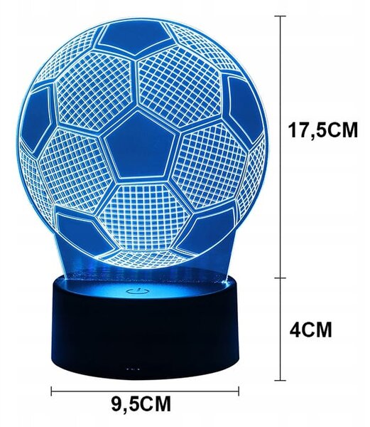 Usb led rgb 3d ukrasna lampa daljinski upravljač za nogometnu loptu