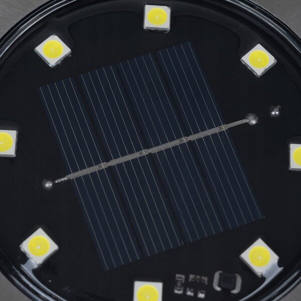 Set od 12 vanjskih solarnih podnih lampi od nehrđajućeg čelika 6000k