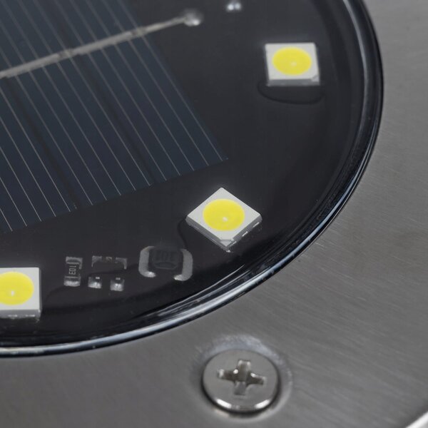 Set od 12 vanjskih solarnih podnih lampi od nehrđajućeg čelika 6000k