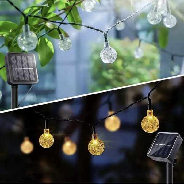 Led 50 toplo bijela vanjska solarna ukrasna girlanda ip44 7m 8 funkcija