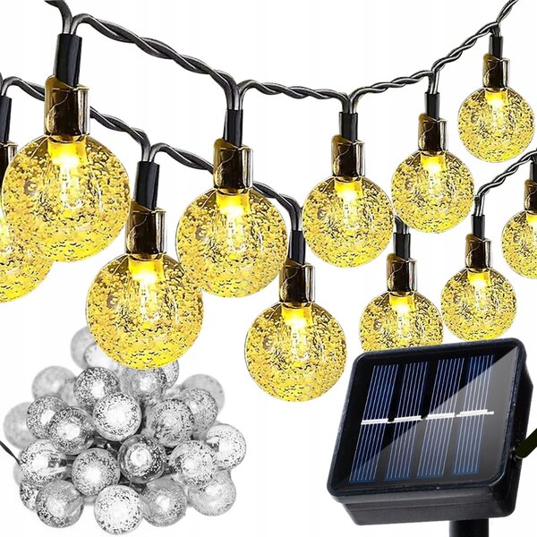 Led 50 toplo bijela vanjska solarna ukrasna girlanda ip44 7m 8 funkcija