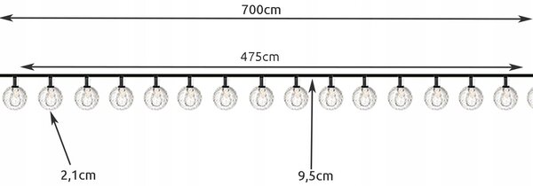 Led 50 toplo bijela vanjska solarna ukrasna girlanda ip44 7m 8 funkcija